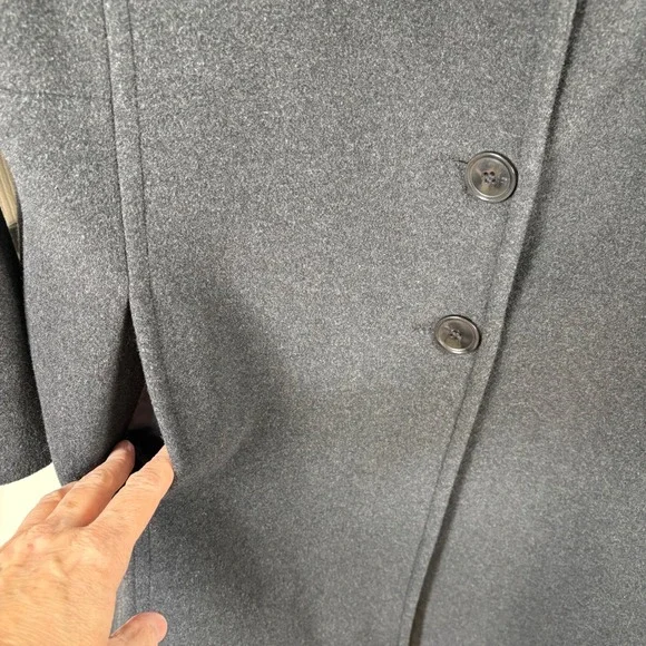 Vtg Larry Levine Women's Charcoal Gray Wool Blend Winter Coat Size 24 Classic